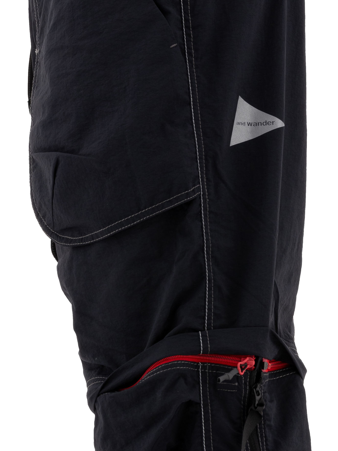 AND WANDER Black   NY Taffeta Hiker 2Way trousers